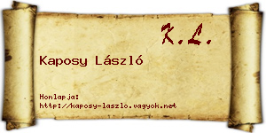 Kaposy László névjegykártya